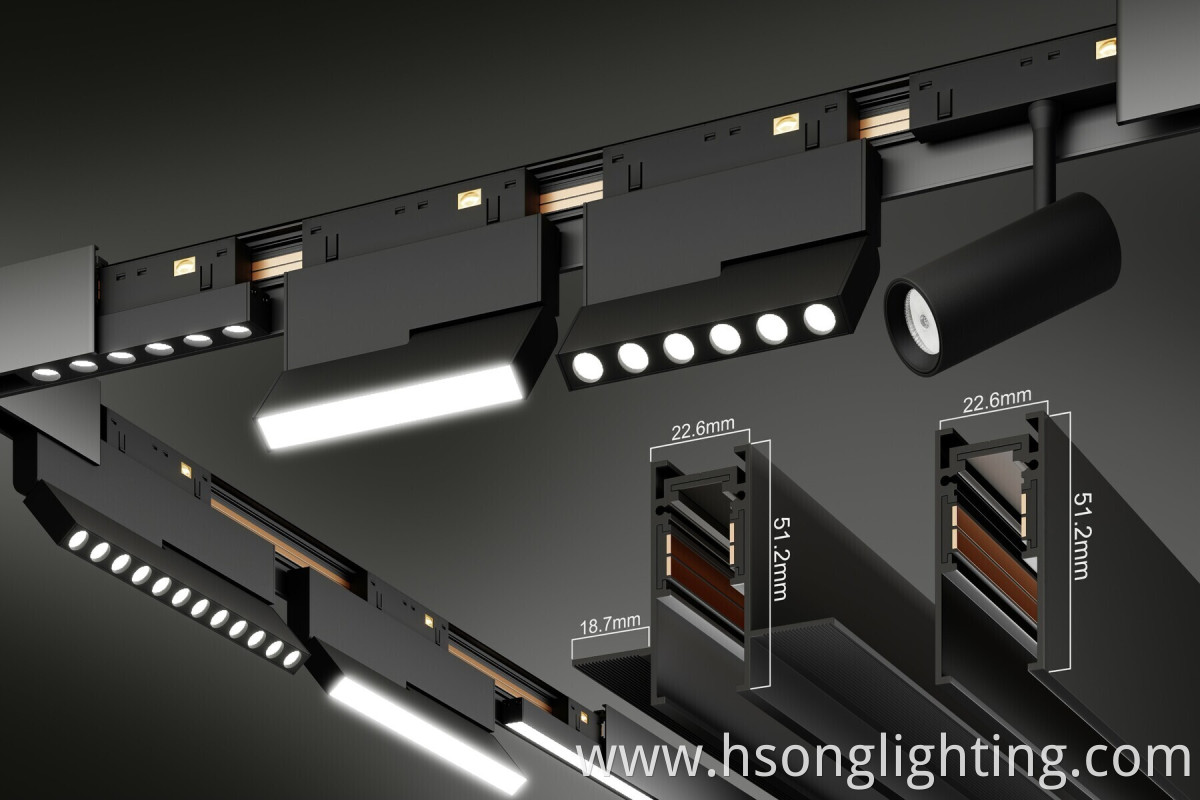 magnetic track light rail